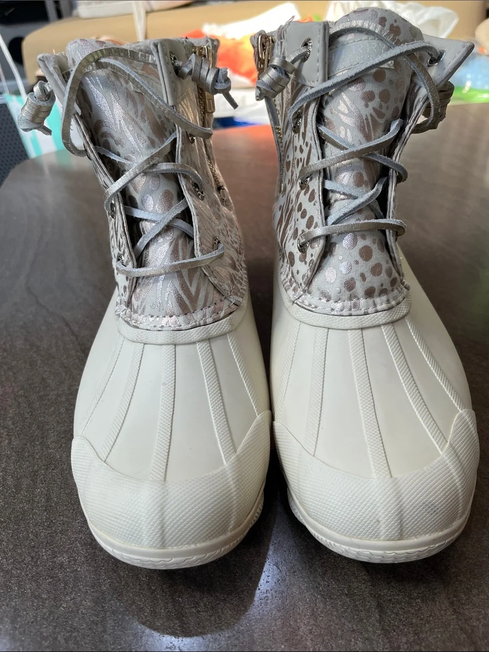 Women's Waterproof Duck Boots in Light Gray - Stylish All-Weather Footwear,